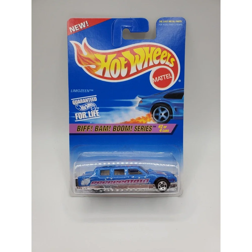 Limozeen Hot Wheels 1997 Biff Bam Boom Series #543 Metalflake Blue 1:64